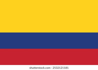 Bandeira da Colômbia. Ilustração da bandeira colombiana. Tamanho padrão.