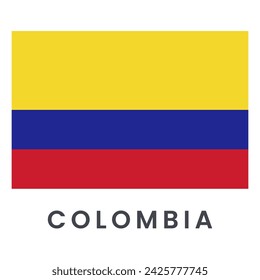 Flag of Colombia isolated on white background.