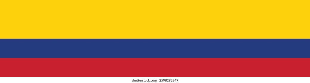 Flag of Colombia. Colombia flag long banner digital vector illustration