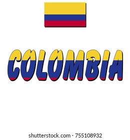 Flag Colombia Name State Flag Stock Vector (Royalty Free) 755108932 ...