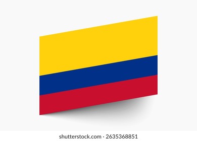 Bandeira da Colômbia. Bandeira da Colômbia cores oficiais ícone inclinado digital vetor ilustração design.