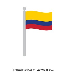 Bandera de Colombia en asta aislada