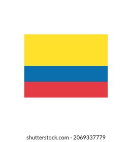 Flag Colombia. Pixel art. Stickers design. Isolated vector illustration. 