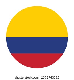 Flag of Colombia round shape, national symbol