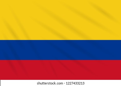 Flag Colombia swaying in wind