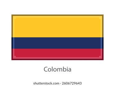 Flag of Colombia. Three colors. Pixel art style.