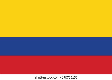Flag of Colombia. Vector. Accurate dimensions, elements proportions and colors.