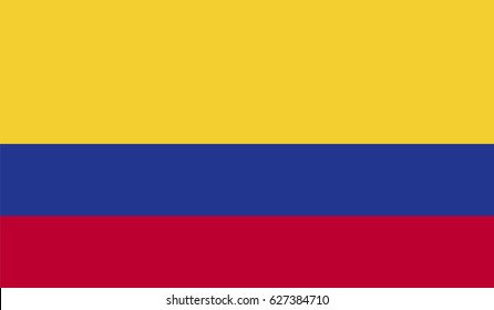 Flag of Colombia. Vector. Accurate dimensions, elements proportions and colors.
