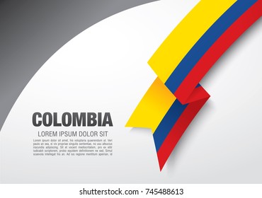 Flag of Colombia, vector illustration, card layout design