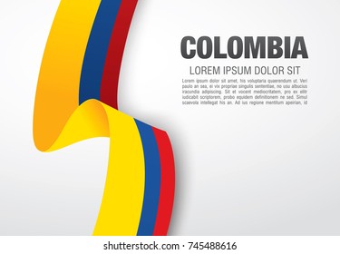 Flag of Colombia, vector illustration, card layout design