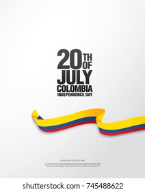 Flag Of Colombia, Vector Illustration, Card Layout Design