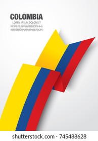 Flag of Colombia, vector illustration, card layout design