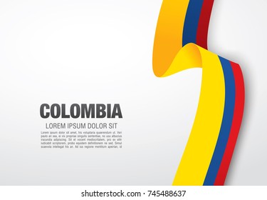 Flag of Colombia, vector illustration, card layout design