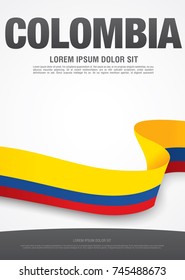Flag of Colombia, vector illustration, card layout design