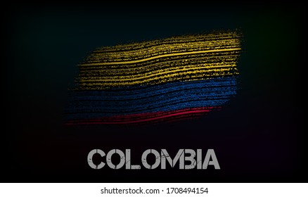 Flag of the Colombia. Vector illustration in grunge style with cracks and abrasions. Good image for print