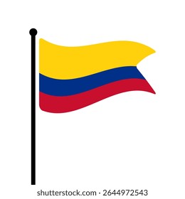 Bandeira da Colômbia. Colômbia bandeira vetor ilustração ícone design. Bandeira de mastro flutuante.