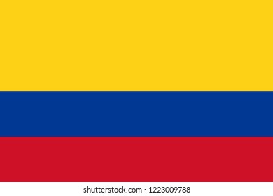 Flag of Colombia. Vector flag with official colors and correct proportion.