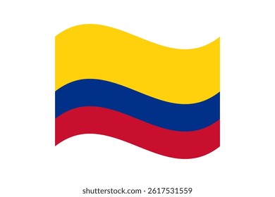 Flag of Colombia. Colombia wavy flag digital vector illustration.