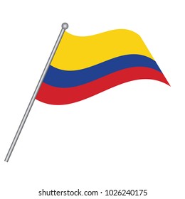 Flag of colombian , colombian flag waving isolated vector illustration.
