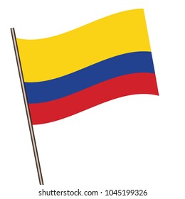 Flag Colombian Colombian Flag Waving Isolated Stock Vector (Royalty ...