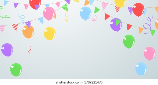 patrón de diseño de globos de color de bandera vacaciones Feliz Día, ilustración de Vector de celebración de fondo.