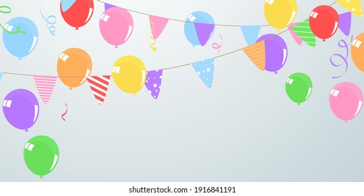 flag color balloons concept design template holiday Happy Day, background Celebration Vector illustration.