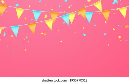 flag color concept design template holiday Happy Day, background Celebration Vector illustration.