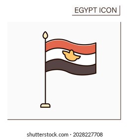 Flag color icon. Tricolour consisting of equal horizontal bands. Traditional symbol or emblem of country. Egypt concept. Isolated vector illustration