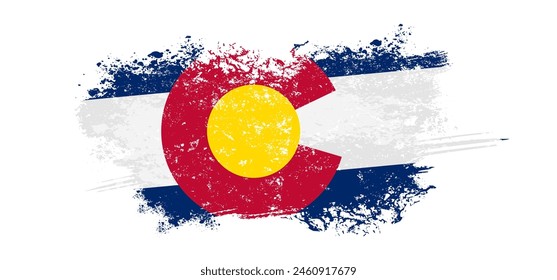 Bandera de Colorado con efecto grunge - Ilustración vectorial	
