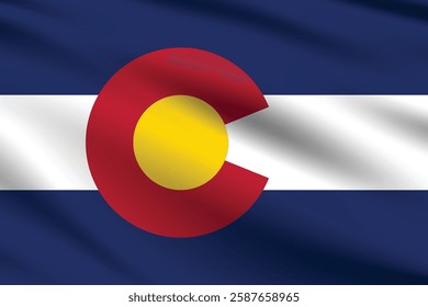 Flag of Colorado. Colorado flag official colors and proportion digital vector illustration. Waving flag.