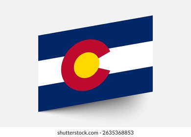 Flag of Colorado. Colorado flag official colors tilted icon digital vector illustration design.