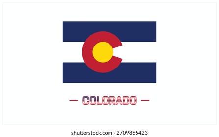 Flag of COLORADO on a white background, Editable Vector illustration of COLORADO flag, National Day design, Flag of COLORADO flat design, State of USA