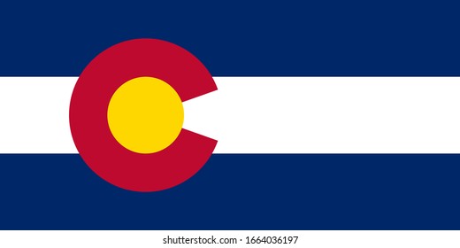 flag of colorado, united states. proportion 1:2