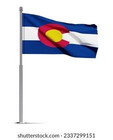 Flag of Colorado - U.S. State isolated on white background. EPS10 vector