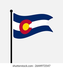 Bandeira do Colorado. Design de ícone de ilustração de vetor de bandeira do Colorado. Bandeira de mastro flutuante.