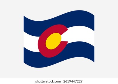 Flag of Colorado. Colorado wavy flag digital vector illustration. Fluttering flag.