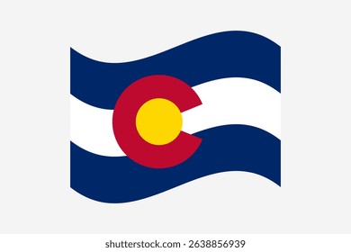 Flag of Colorado. Colorado wavy flag digital vector illustration. Fluttering flag.
