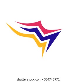Flag colored vector logo on white background.