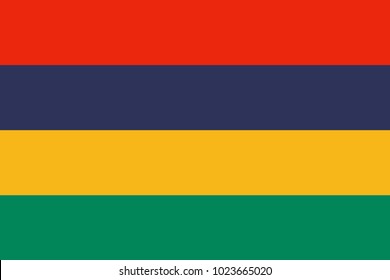 Flag in colors of Mauritius, vector image