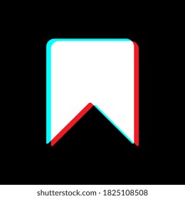 Flag in colors of popular social network, two-color flag. Isolated on black background