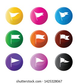 Flag colours Vector Icon Set Isolated on White Background
