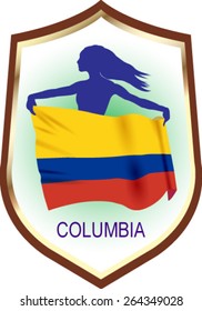 Flag of Columbia with blazon - vector illustration.