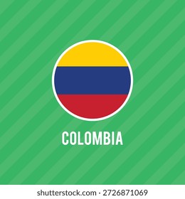 Flag of Columbia. Columbia national flag icon. isolated vector illustration.	