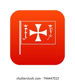 Flag of Columbus icon digital red for any design isolated on white vector illustration
