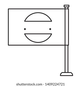 flag with commercial emblem print