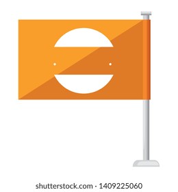 flag with commercial emblem print