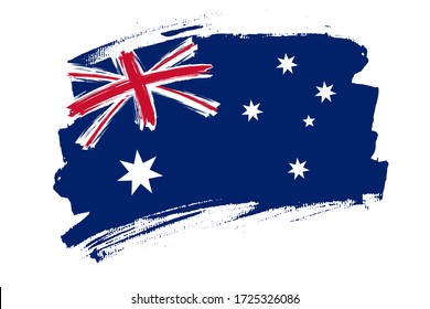 Flag of the Commonwealth of Australia. Australia banner brush concept. Horizontal vector Illustration isolated on white background. 