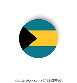 Flag of the Commonwealth of The Bahamas. Round icon. Vector illustration.