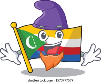 Flag comoros mascot cartoon style as an Elf