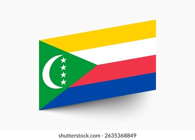 Flag of Comoros. Comoros flag official colors tilted icon digital vector illustration design.